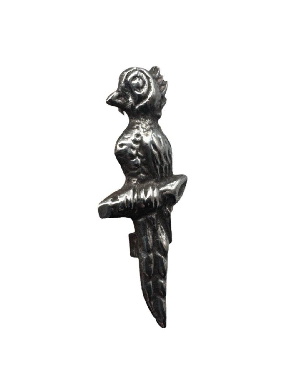 Parrot Scatter Pin Handmade Sterling Silver 1940s Silver Mexico C-Clasp Vintage - Picture 5 of 16